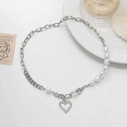Pulseira Estilo Simples Vendas Coração a Coração Combinando Dupla Pequena Pulseira de Coração Oco Moda 2024 Novo Temperamento