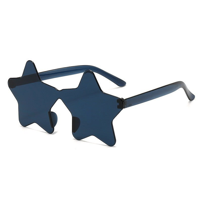 Star Shaped Sunglasses Rimless Colorful Transparent Glasses for Women Men Festival Birthday Cosplay Beach Summer Party Supplies