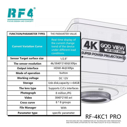 Microscópio Trinocular Estéreo RF4 360° com Braço Articulado para Reparo de Placas PCB de Celulares e Câmera Termográfica 4K C39