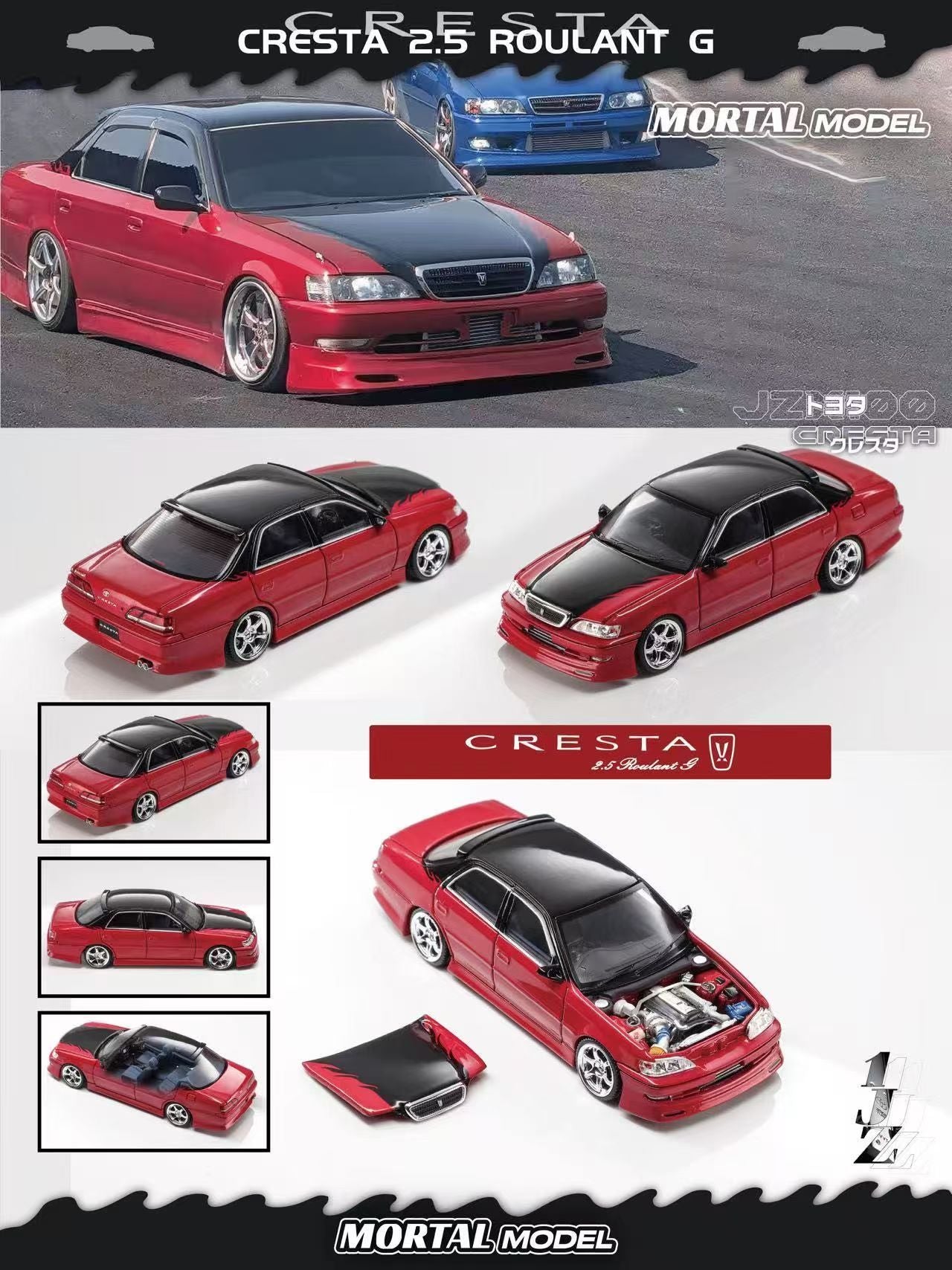 Novo Mortal 1:64 Toyota Cresta Apa-Xpo 2025 Edição Evento Modelos de Carro de Liga Brinquedos Personalizados Simulados de Uma Peça Presente Miniatura Veículo