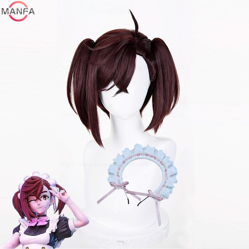 Momo Ayase Ekalun  Cosplay Wig Anime Dandadan Cosplay Short Brown Heat Resistant  Hair Anime Cosplay Wigs + Wig Cap