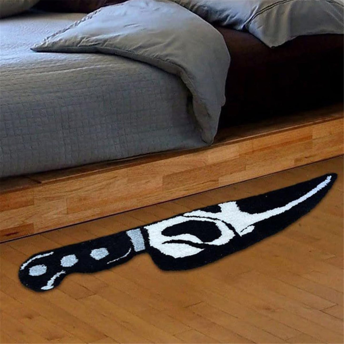 Clearance Deal Skull Knife Carpet Horror Scary Scream Bedside Rug Wear Resistant Cashmere Home Bedroom Decorative Carpet