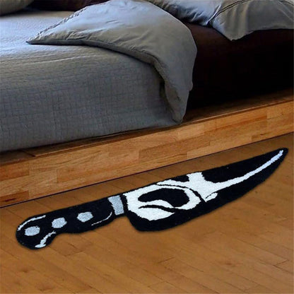 Clearance Deal Skull Knife Carpet Horror Scary Scream Bedside Rug Wear Resistant Cashmere Home Bedroom Decorative Carpet