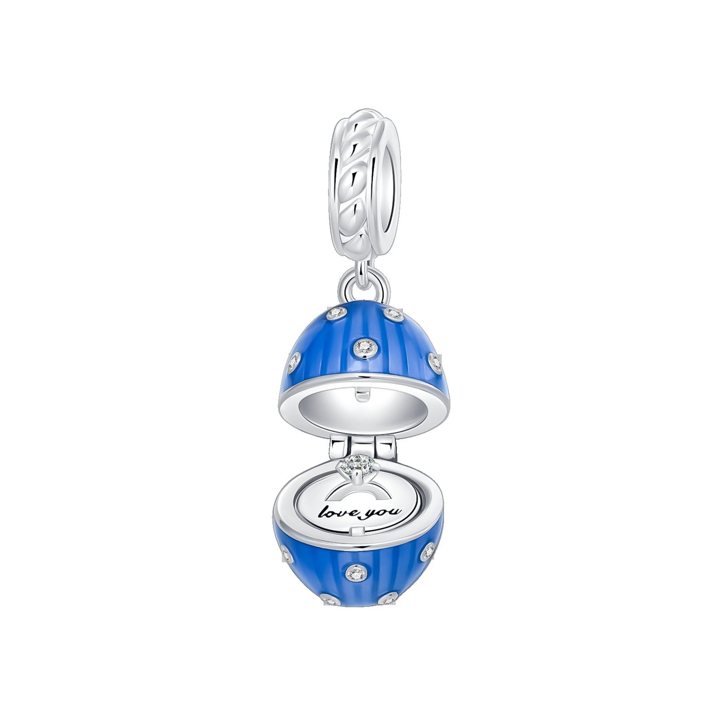 925 Sterling Silver Can Be Opened Pandant Easter Egg Charms Beads Fit Original Bracelet Making Fine Jewelry Women DIY Gift