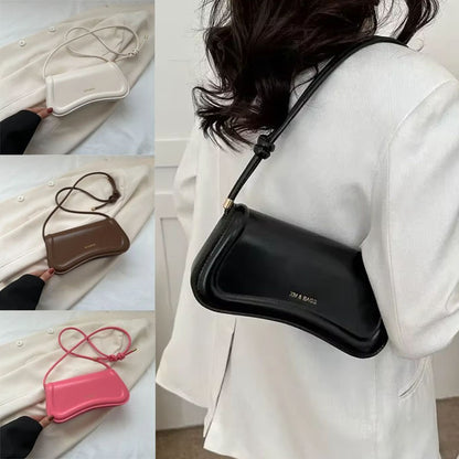 Ladies Shoulder Crossbody Bags PU Leather Women Underarm Bags Solid Color Small Top-handle Bags Purse Female Daily Handbags
