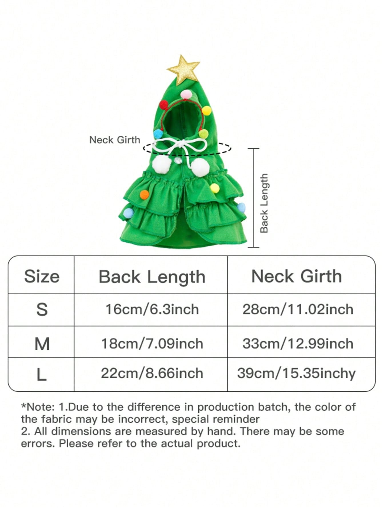 Fantasia de Natal para Pets, Capa de Cachorro para Outono e Inverno, Manto Xale de Cachorro com Design de Árvore de Natal, Roupa de Transformação para Cachorro