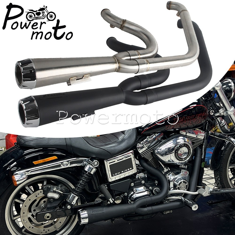2-into-1 Full Systems Exhaust Motorcycle Complete Muffler For Harley  M8 Touring Road Glide CVO Street Electra Glide Road King