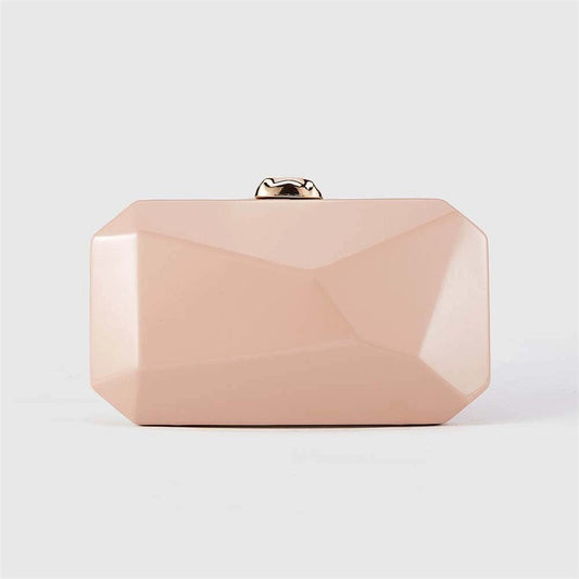 Fashion Clutch Bags for Women Glossy PU Evening Purse Burgundy Geometric Shape Female Handbag Special Valentine's Day Gift