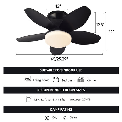 Simple LED ceiling fan remote control light for 25 inch living room and bedroom multifunctional ceiling fans