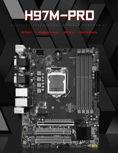 Placa-mãe MACHINIST H97M PRO suporte LGA 1150 Intel Core I3 I5 I7 E3 CPU DDR3 RAM SATA3.0 USB3.0 NVME NGFF M.2 M-ATX