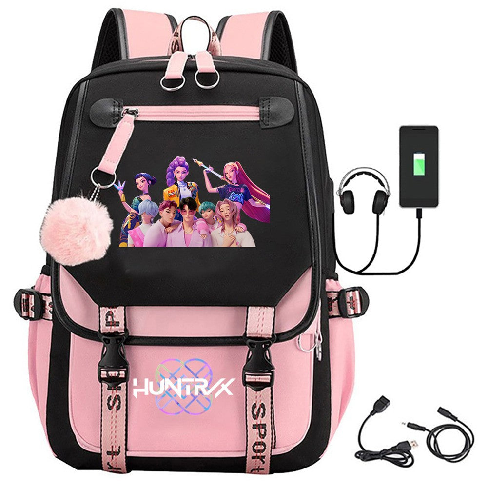 KPop Demon Hunters School Bags Rumi Mira Zoey Mochilas para Fãs Lançamento 2025 Bolsas para Crianças Meninos Meninas Laptop Porta USB