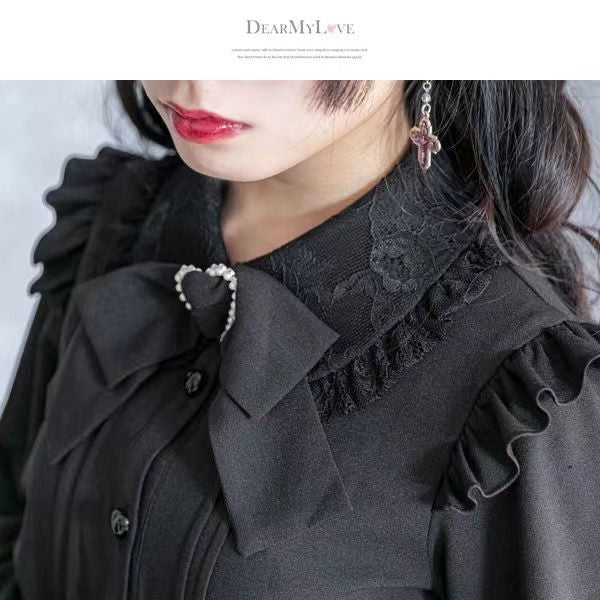 Japanese Gothic Lolita Ribbon Short Suspender plaid Skirt Girls Sweet Cute Lace A-Line Mini Skirts summer2025 black solid kawaii