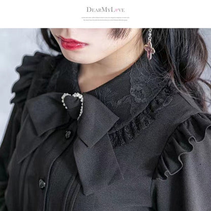 Japanese Gothic Lolita Ribbon Short Suspender plaid Skirt Girls Sweet Cute Lace A-Line Mini Skirts summer2025 black solid kawaii