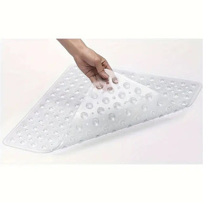 1pc 21x21inch Square Non-Slip Shower Mat – Anti-Slip Shower Mats– Secure Grip for Shower Stall Floors - Bathroom Mat Clear