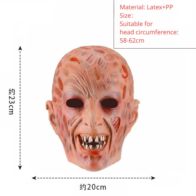 Freddy Cosplay Costume Adult Sweater Red Striped Knitting Top Coat Hat Fnaf Mask Halloween Carnival Party Costume for Men