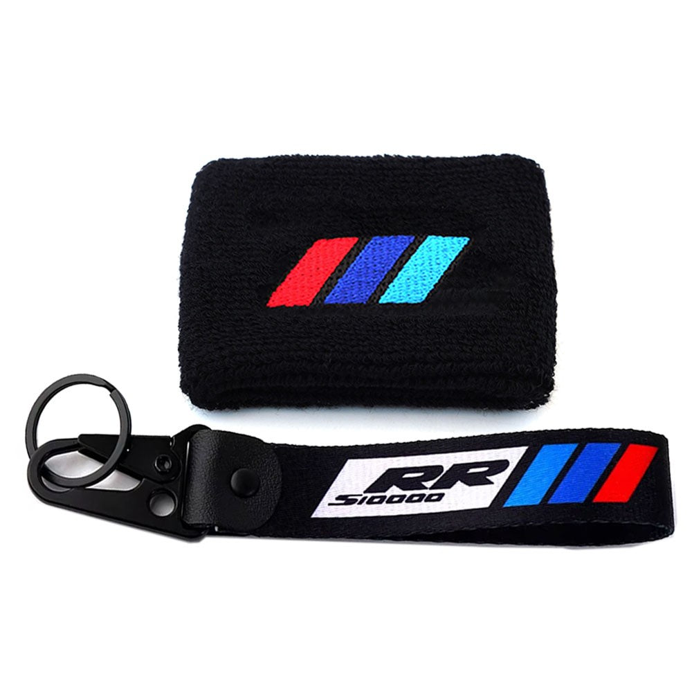 Para BMW S1000XR S1000RR S1000R R1250GS R1200GS F850GS Acessórios para Motocicleta Reservatório de Fluido de Freio Meia de Punho Elástico Chaveiro