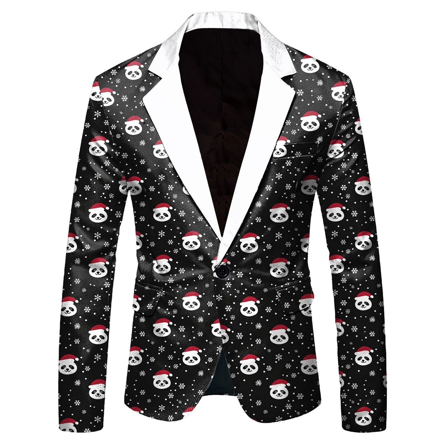 Mens Business Suit Jackets Fashion Mens Long Sleeve Lapel Button Fun Christmas Jacket With Pocket For Men Male New Year Party