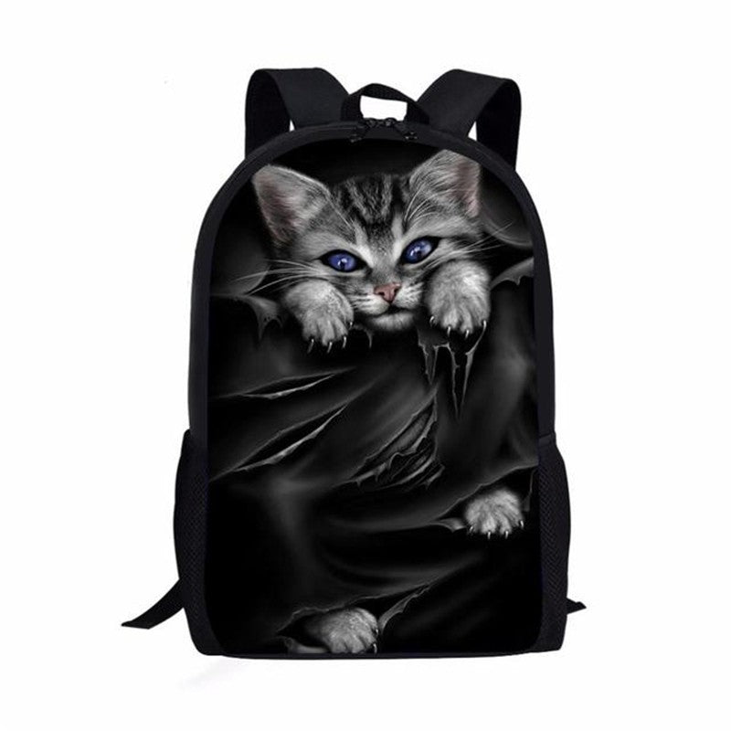 Trendy Popular Cat Notebook Backpacks pupil School Bags 3D Print Oxford Waterproof Boys/Girls Laptop Backpacks