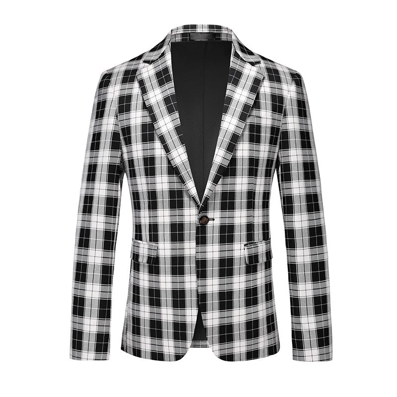 Single Breasted Plaid Suit Men's Clothing Fashion Simple Men Business Social Wedding Party Tuxedo Dress Blazers Jacket