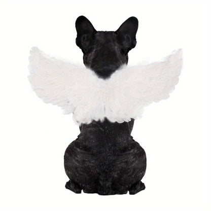 Fantasia de Halloween para Pets Asa de Anjo e Diabo Preta e Branca para Cachorro Gato Coelho Porquinho Presente Divertido para Festa de Halloween Tema Anime B