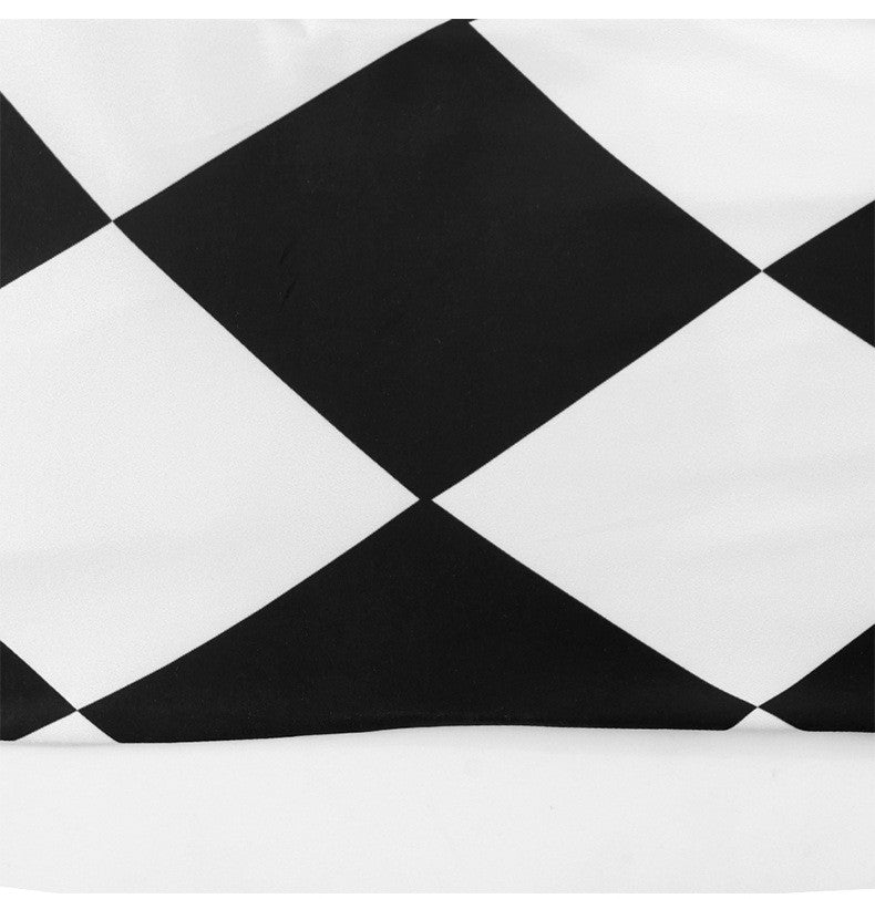 Freddie Mercury - Queen Harlequin Cosplay Costume Unitard Black and White Diamond Bodysuit with attached feet for Men