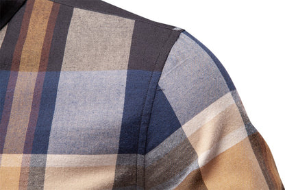 AIOPESON Men's Classic Plaid Shirt 100% Cotton Long Sleeve Autumn Winter Thicken Office Formal Business Executive Shirts