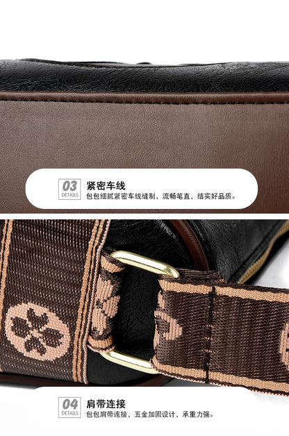 Casual Women Handbag Soft Leather Shoulder Crossbody Bags for Women 2024 New Fashion Print Ladies Messenger Tote Bag