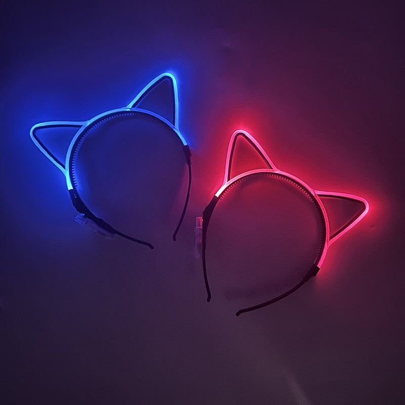 Halloween Christmas Anime Accessory Decorative Headwear Luminous LED Headband Glow Bow Ties Girls Women Cute Gift Headband