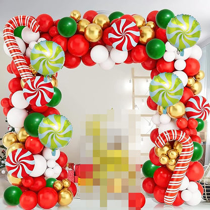 Christmas Candy Cane Balloon Garland Green Red White Balloon Arch Kit Christmas Birthday Party Baby Shower Wedding Decoration