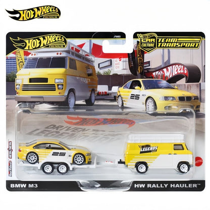 Em Estoque Genuíno Hot Wheels Legends Tour Team Transport 2025 Bmw M3 Hw Rally Hauler 1:64 Premium Diecast Carro Modelo Presente Legal Para Meninos