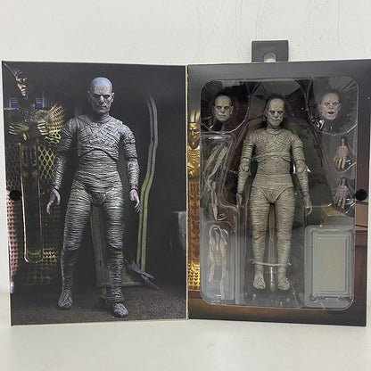 NECA Monsters Figure The Mummy Casket Coffin Pyramid Action Figure Universal Monsters Model Toy Christmas Halloween Gift Doll