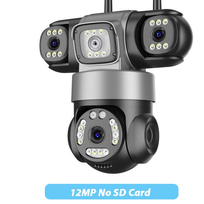BESDER 12MP WiFi IP Camera PTZ Three Screens Outdoor CCTV Security Surveillance Camera Night Vision Monitor 3D Space iCSee App