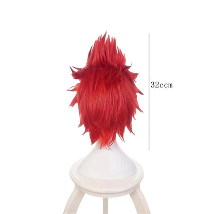 Anime Cosplay Kirishima Eijiro Peruca Curta Lisa Vermelha Cabelo Sintético Peluca Para Frieren Festival Adereços de RPG
