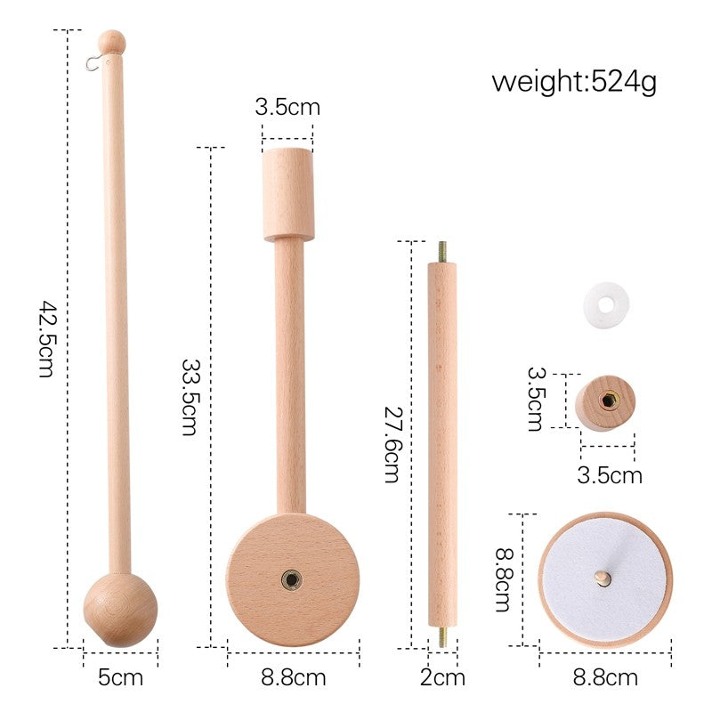 Baby Rattle Toy Bed Bell Bracket Wooden Mobile 0-12 Months Newborn Crochet Bed Bell Hanging Toys Holder Bracket Infant Crib Gift