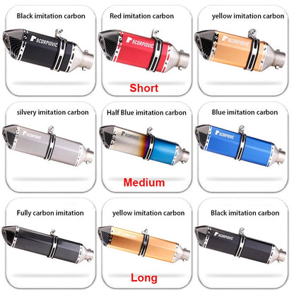Universal Motorcycle 51mm Exhaust Pipe Carbon Fiber Muffler Exhaust Pipe db Killer Length300mm/ 370mm/ 470mm Multicolour Exhaust