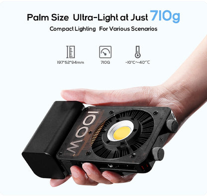 ZHIYUN Official CINEPEER CX100 100W Pocket Video Light Handheld Led COB Light Photo Fill Light Photography Lighting