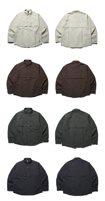 Men Outdoor Waterproof Quick Dry Lightweight Tack Techwear Cargo Shirts Man Streetwear Loose Casual Long Sleeve Oversize Shirt