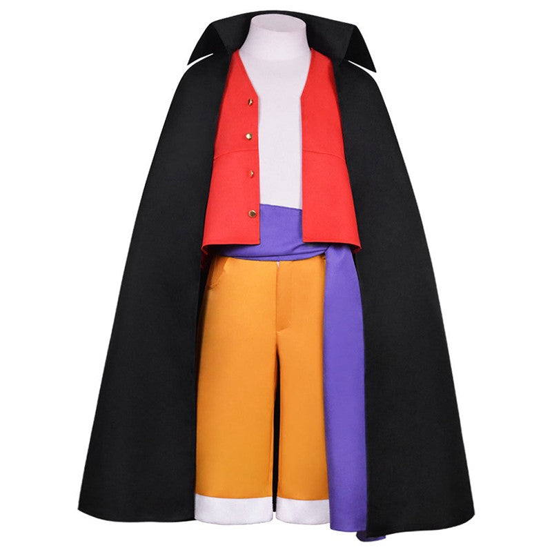 Anime Piece Pirate Luffy Cosplay Costumes Monkey D Sun God Two Years Later Cos Adult Kids Carnival Party Red Top Pants Suits Hat