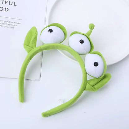 Disney Pixar Toy Story Alien Plush Headband Anime Figura Cosplay Acessórios de Cabelo Alienígena Argola de Cabelo Tiara Desenho Animado Presente Infantil
