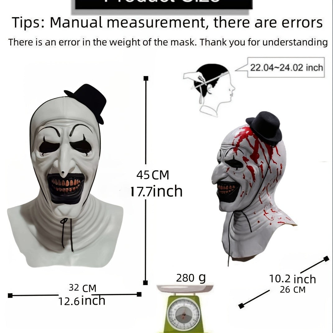 Terrifier Clown Mask Scary Joker Killer Bloody Halloween Masks Horror Cosplay Costume Props for Adults