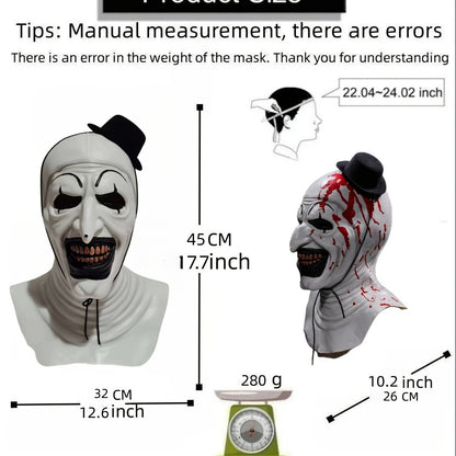 Terrifier Clown Mask Scary Joker Killer Bloody Halloween Masks Horror Cosplay Costume Props for Adults