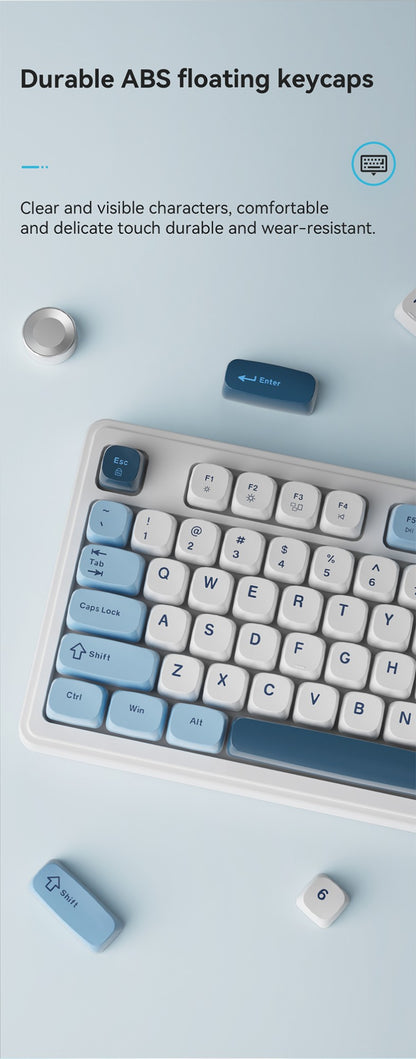 AJAZZ AF98 Wired/Wireless Keyboard Mechanical Feel Office Long Battery Life Three-Mode RGB Mixed Light ABS Keycaps Ergonomics