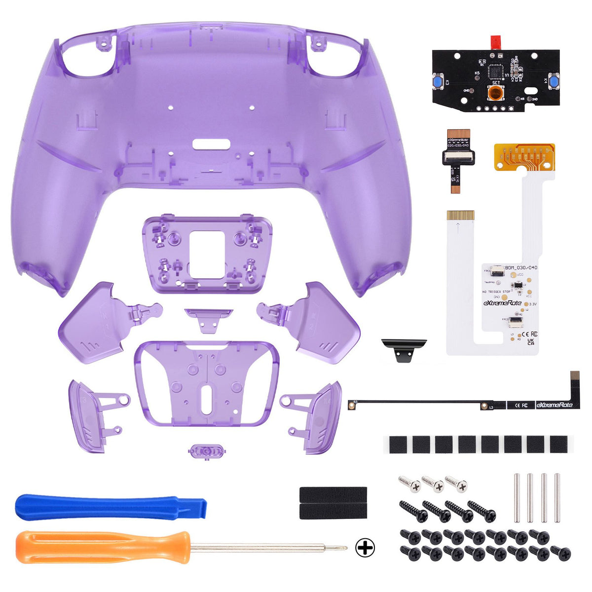 eXtremeRate Programable RISE4 V3 Remap Kit for ps5 Controller BDM-030/040/050, Upgrade Board & Redesigned Back Shell & Buttons