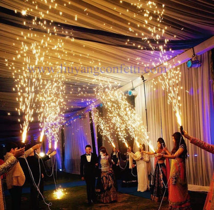 6pcs Hand Held Pyro Shooter Pyrotechnic Cold Spark Firing System Wedding Bride Surprise Creative Firework Magic Wand Decor Party