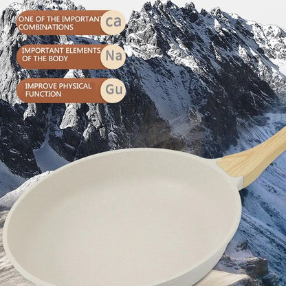 Panela Wok Antiaderente Frigideira Cerâmica Pedra Medicinal Fogão a Gás Indução Utensílios de Cozinha Universais Panela Antiaderente para Bife e Molhos