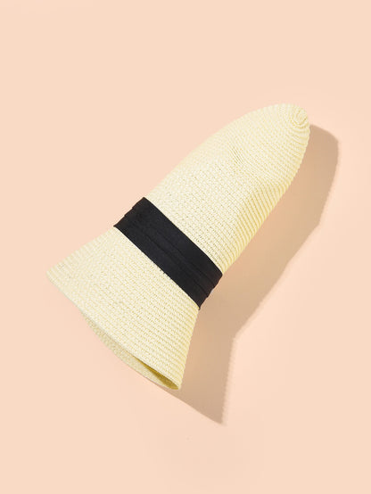 Chapéu de verão Chapéu Panamá de palha Cartola britânica Chapéu de praia dobrável masculino e feminino Chapéu de proteção solar