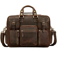 Bolsa de Viagem Masculina de Couro Genuíno Legítimo de Grão Integral Multifuncional, Bolsa de Viagem de Couro, Bolsa de Viagem Grande, Bolsa de Fim de Semana