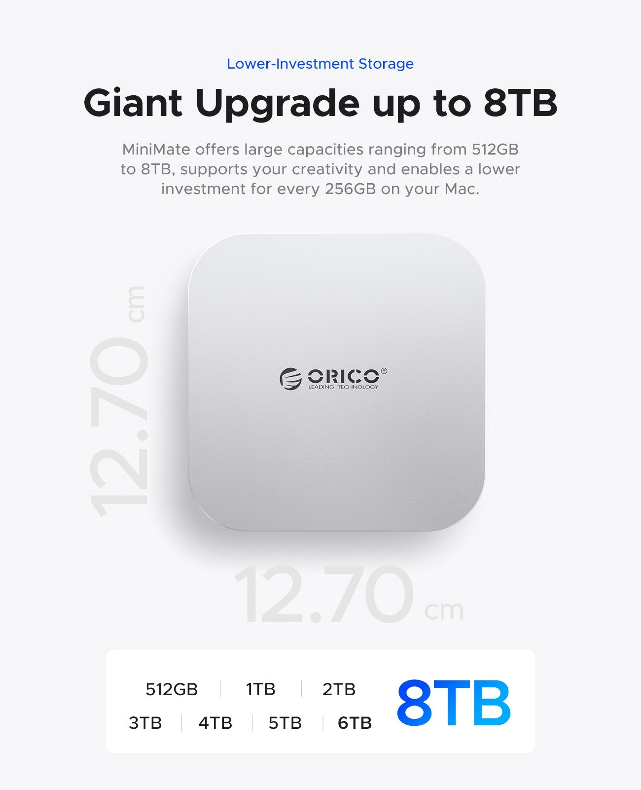 Dock de mesa ORICO MiniMate com expansão de armazenamento SSD externo de 40 Gbps para MacMini 4 com armazenamento SSD de 512 GB 1 TB 2 TB 3 TB 4 TB 8 TB