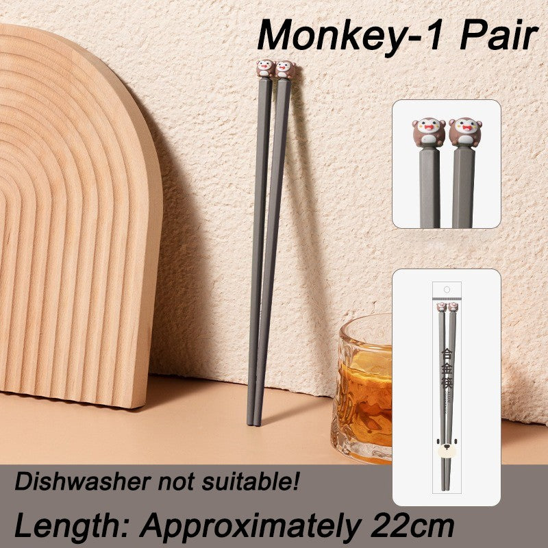 22cm 3D Bonitos Desenhos Animados Animais Hashi Para Crianças Hashi Chinês Comida Sushi Varas Casa Cozinha Louça Jantar Ferramenta de Cozinha