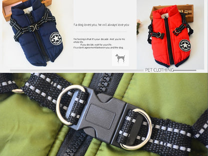 Jaqueta de Inverno Quente para Cães Grandes com Peitoral Impermeável, Casaco para Cães Grandes, Labrador, Chihuahua, Bulldog Francês, Roupas para Cães ao Ar Livre
